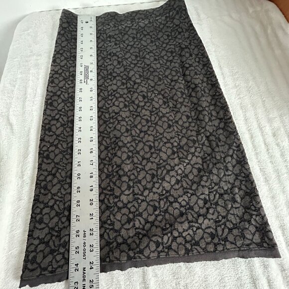 Raquel Allegra Womens Black Floral Lace Pencil Skirt Size 0 Knee Length Office - Picture 9 of 9